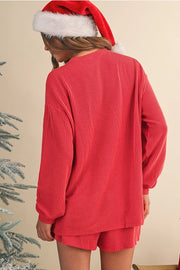 MERRY Long Sleeve Top and Shorts Set