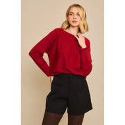 Vanderbilt Boatneck Dolman Long Sleeve Crop Sweater