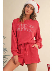 MERRY Long Sleeve Top and Shorts Set