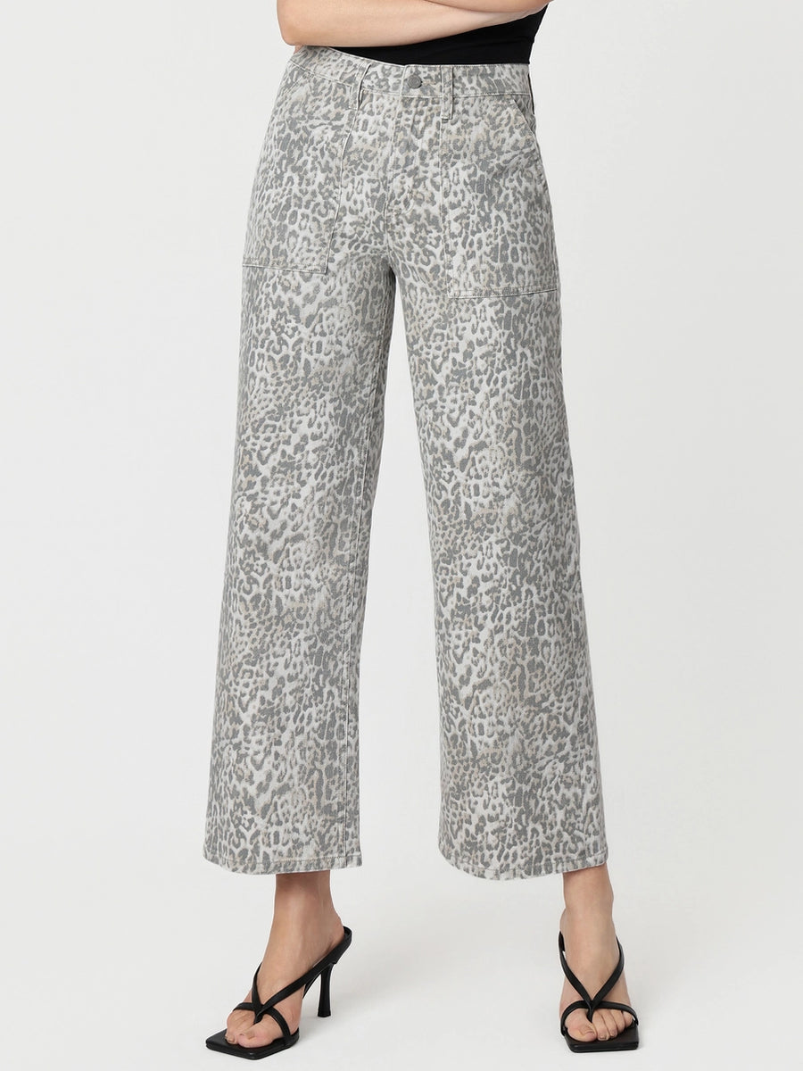 Cheater High Rise Patch Pocket Baggy Wide Jeans