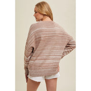 Landrie Melange Stripe Scoop Neck Sweater