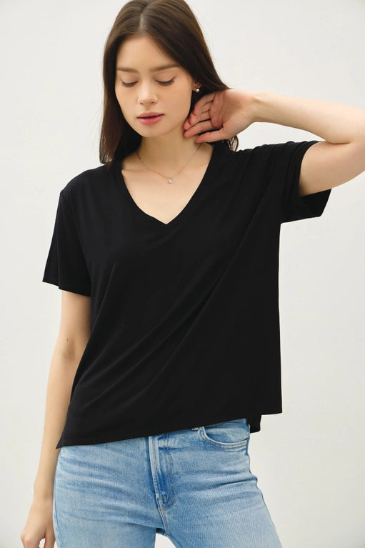 Alena Classic V-Neck Short Sleeve Modal Tee