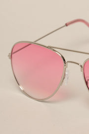 Jetstream Classic Lightweight Round Colored Lenses Aviator Sunglasses