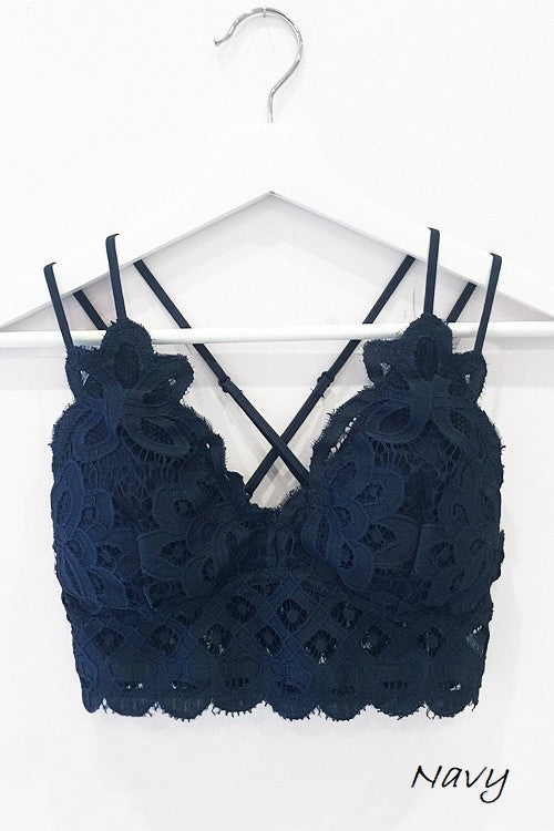Kaci Floral Scalloped Lace Cami Bralette