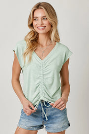 Caitlyn Front Drawstring Rouched Drawstring Top