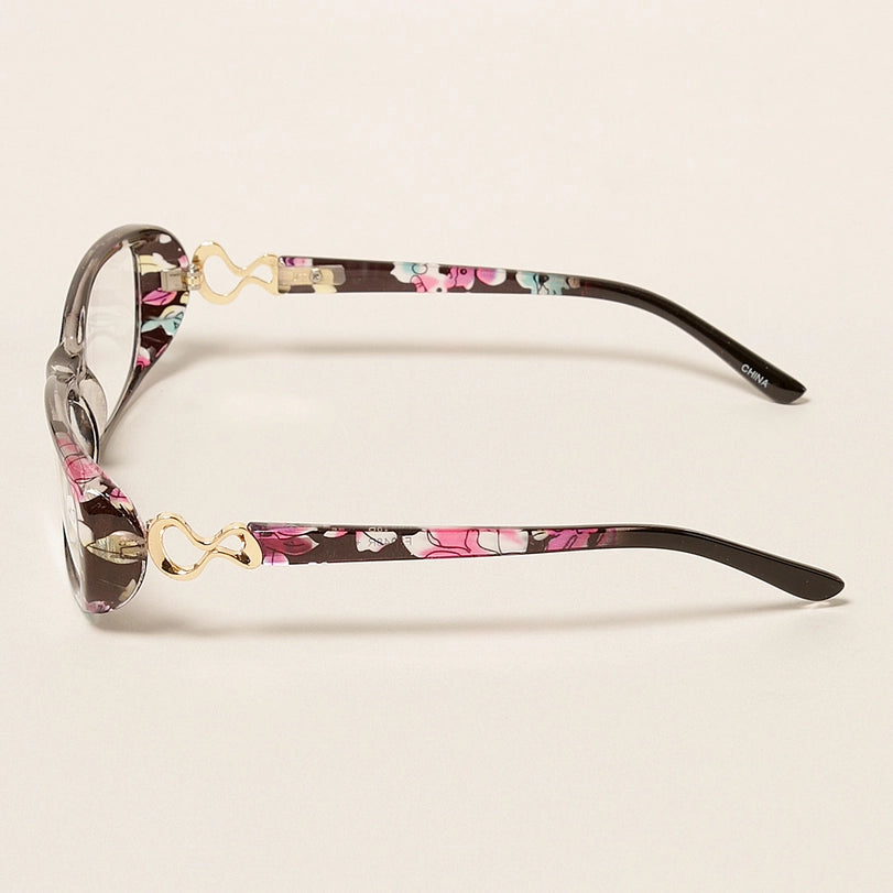 Floral Pattern Square Reading Glasses