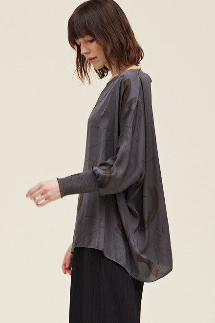 Rhome Oversized Smocked Sleeve Tunic Top