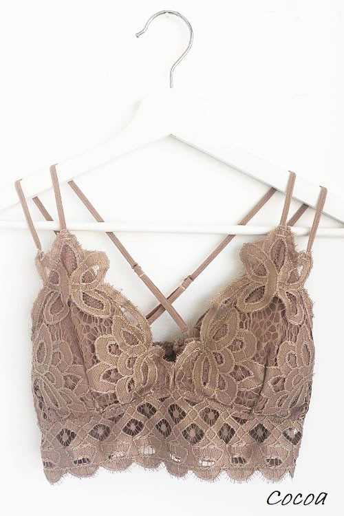Kaci PLUS Floral Scalloped Lace Cami Bralette
