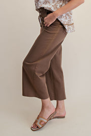 Bristol Button Fly Colored Denim Wide Leg Crop Pant Jeans