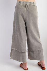 Erin Mineral Washed Terry Knit Palazzo Pants