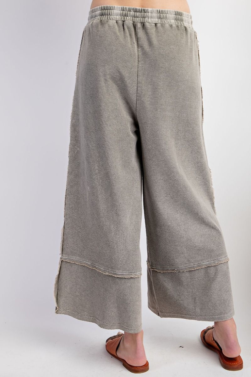 Erin Mineral Washed Terry Knit Palazzo Pants