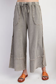 Erin Mineral Washed Terry Knit Palazzo Pants