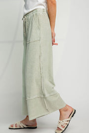 Erin Mineral Washed Terry Knit Palazzo Pants
