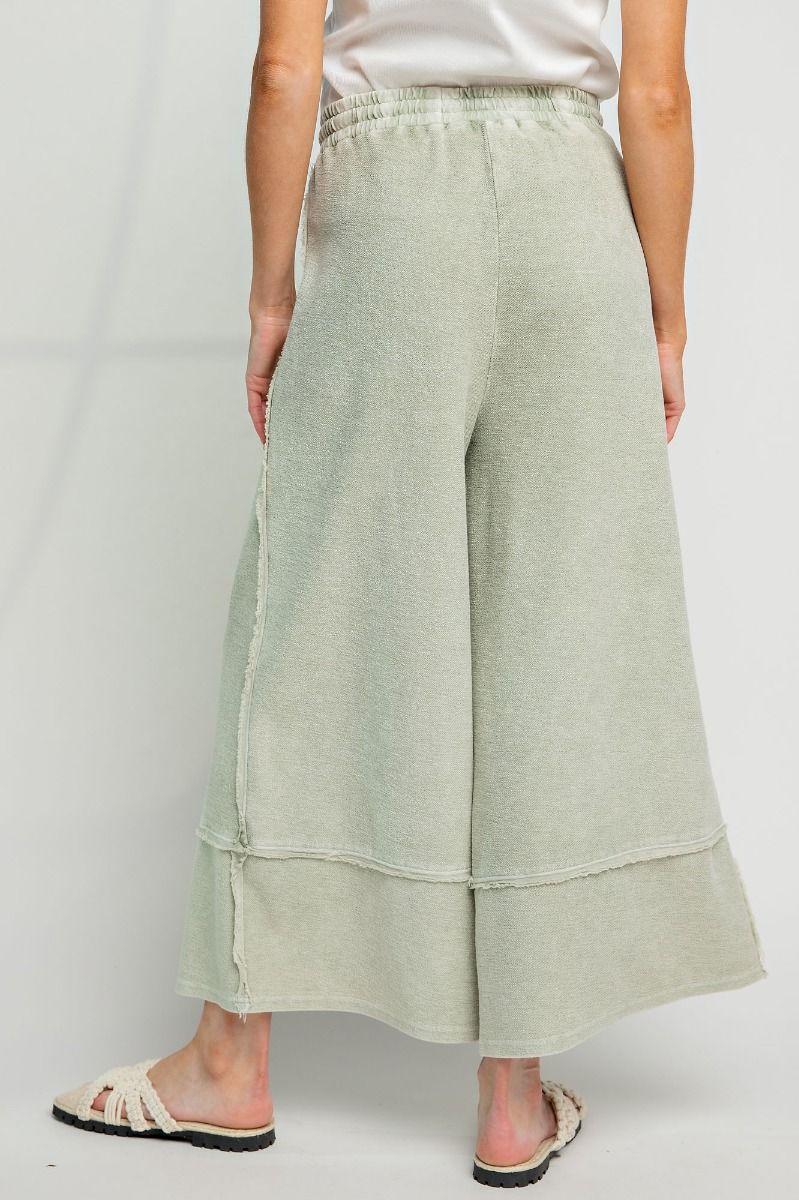 Erin Mineral Washed Terry Knit Palazzo Pants