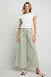 Erin Mineral Washed Terry Knit Palazzo Pants