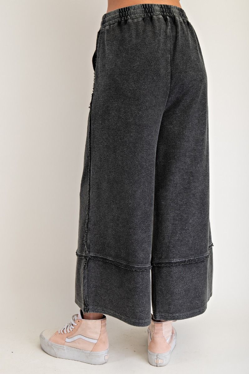 Erin Mineral Washed Terry Knit Palazzo Pants