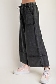Erin Mineral Washed Terry Knit Palazzo Pants