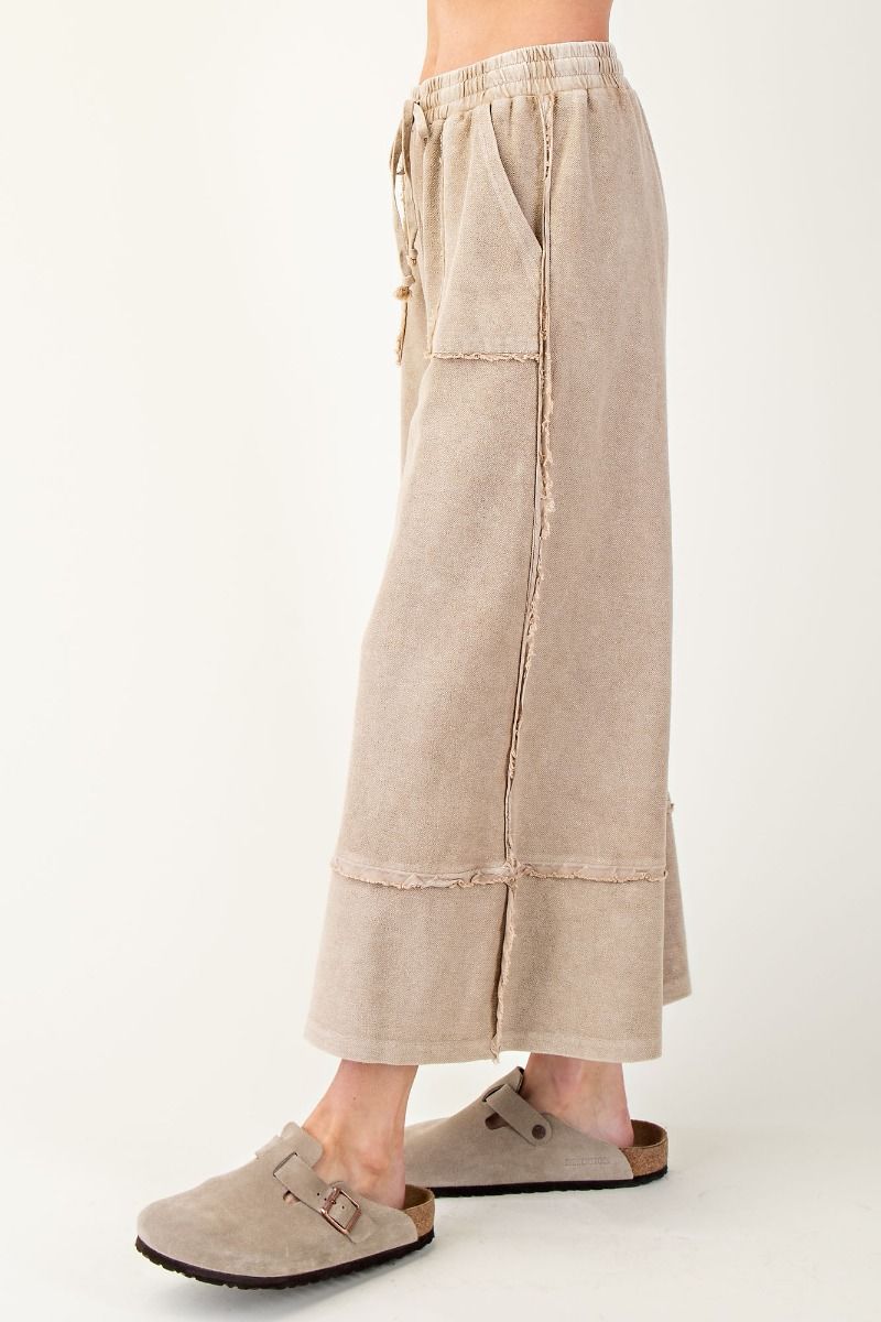 Erin Mineral Washed Terry Knit Palazzo Pants