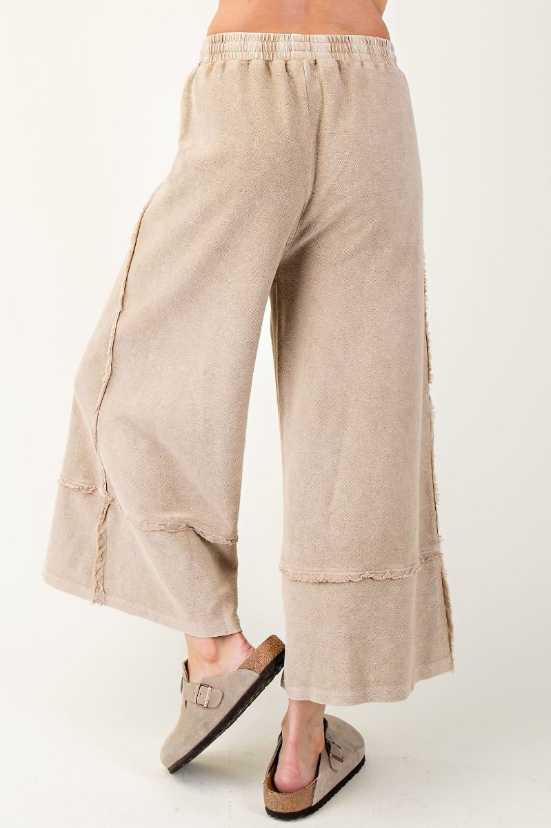 Erin Mineral Washed Terry Knit Palazzo Pants