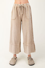 Erin Mineral Washed Terry Knit Palazzo Pants