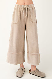 Erin Mineral Washed Terry Knit Palazzo Pants