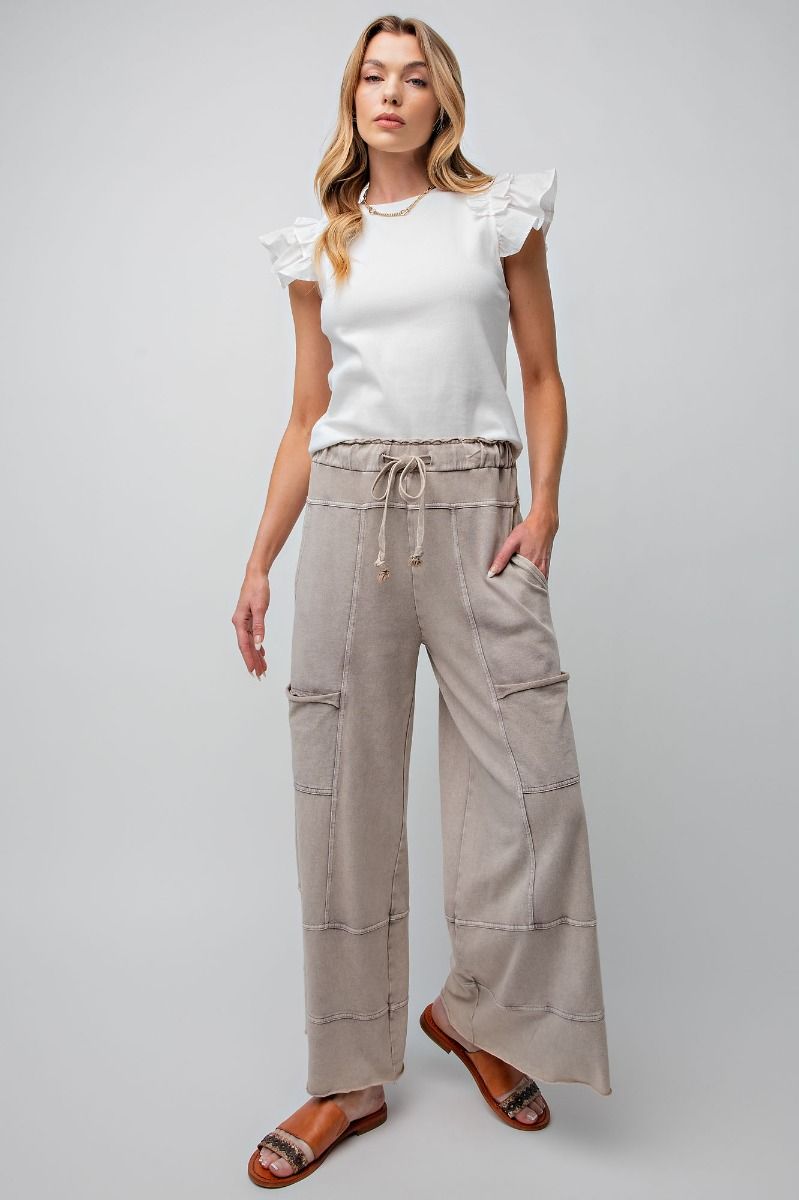 Emma Mineral Washed Knit Cargo Pants