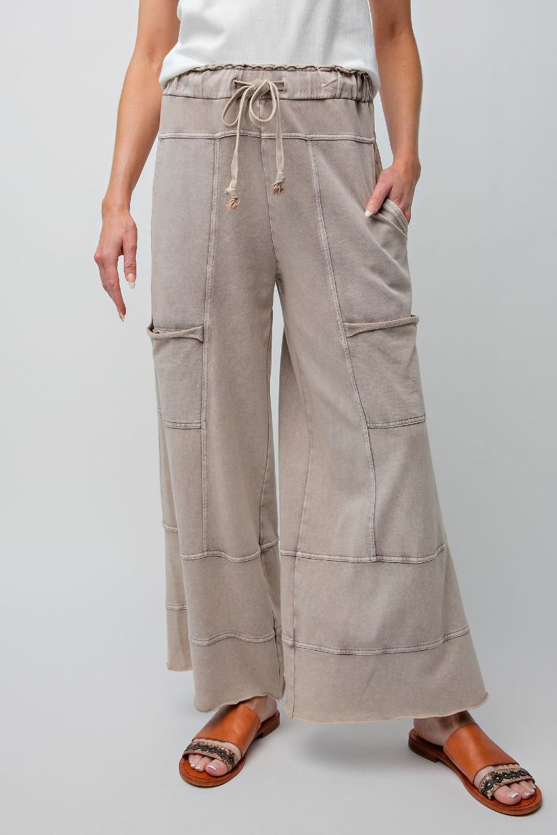 Emma Mineral Washed Knit Cargo Pants