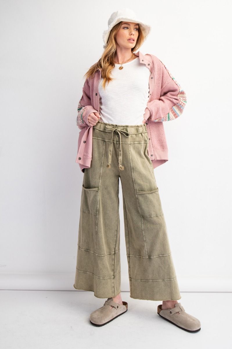 Emma Mineral Washed Knit Cargo Pants