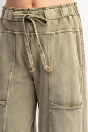 Emma Mineral Washed Knit Cargo Pants