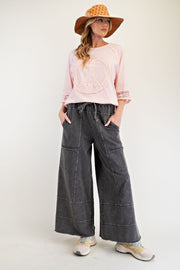 Emma Mineral Washed Knit Cargo Pants