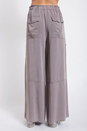 Ellerie Mineral Washed Wide Leg Cargo Utility Pant