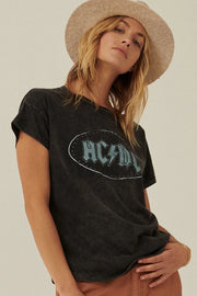 AC/DC Studded Logo Vintage Wash Graphic Tee