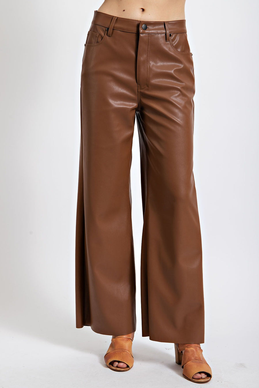 Stella Faux Leather Wide Leg Pants