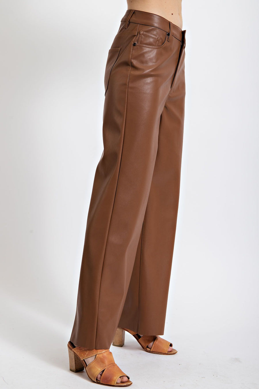 Stella Faux Leather Wide Leg Pants