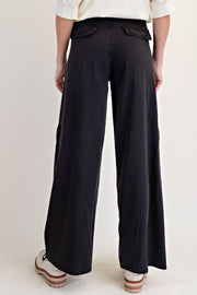 Lolita Lightweight Washed Denim Wide Leg Cargo Pants