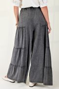 Sheena Mineral Washed Ruffle Tiered Super Wide Leg Pants