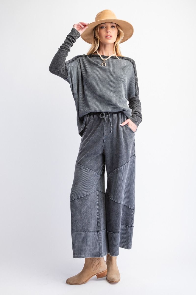 Elodie Thermal Mix Terry Knit Mineral Wash Pants