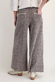 Emma Animal Print Mineral Washed Terry Knit Cargo Pants