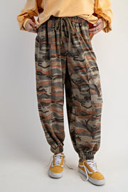 Sargeant Camo Print Washed Knit Jogger Pants