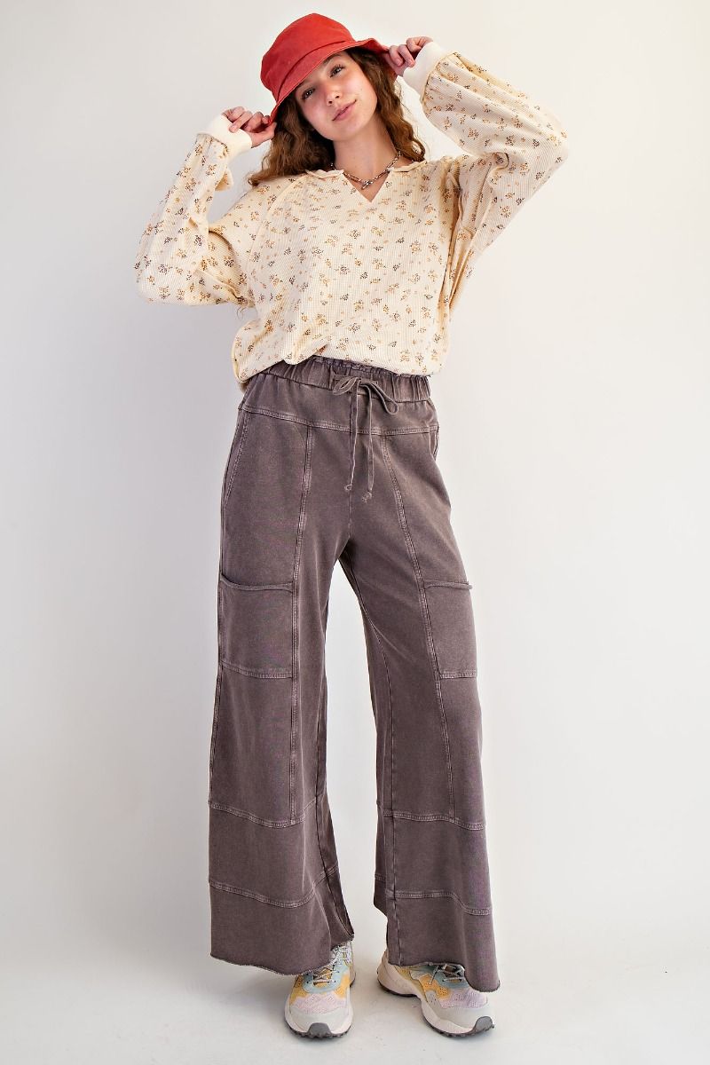 Emma Mineral Washed Knit Cargo Pants
