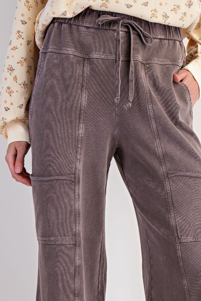 Emma Mineral Washed Knit Cargo Pants