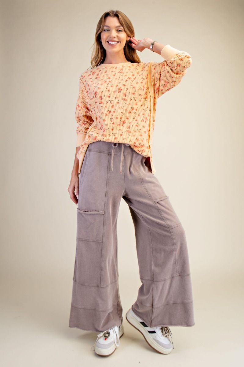 Emma Mineral Washed Knit Cargo Pants