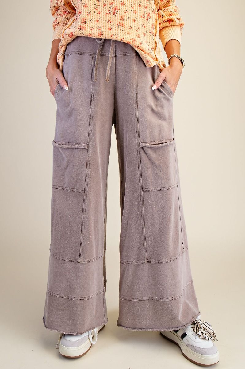 Emma Mineral Washed Knit Cargo Pants