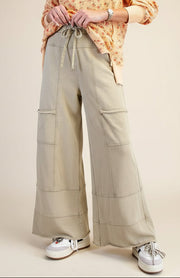 Emma Mineral Washed Knit Cargo Pants