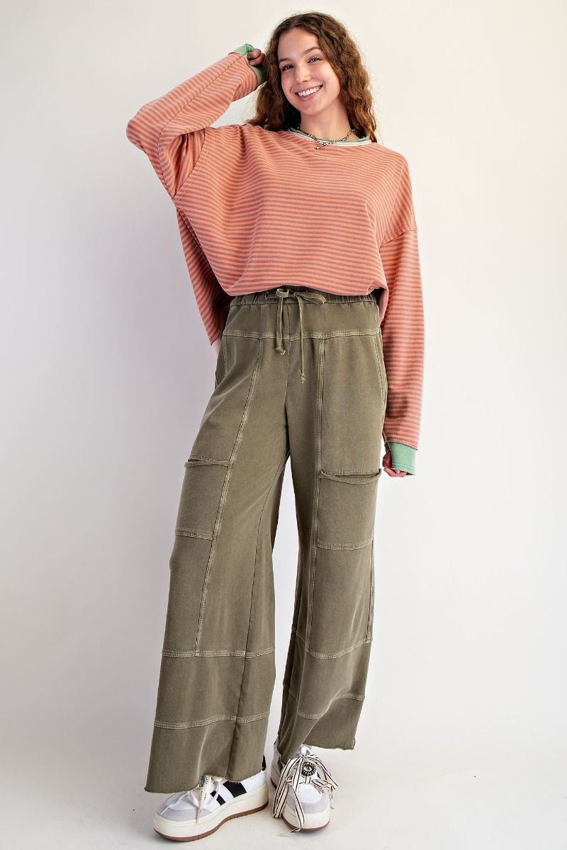 Emma Mineral Washed Knit Cargo Pants