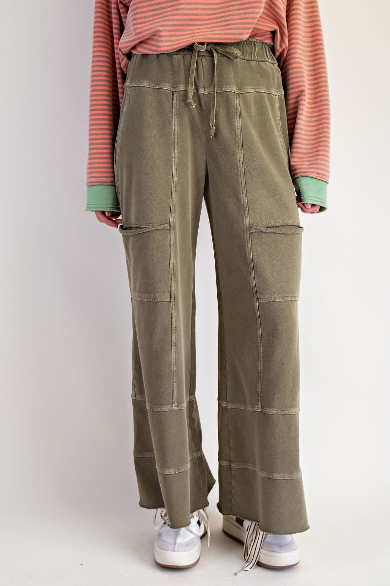 Emma Mineral Washed Knit Cargo Pants