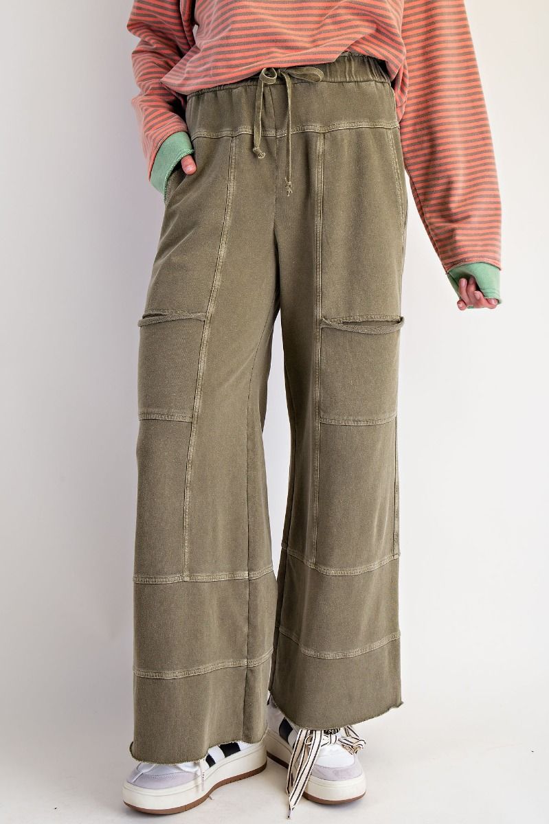 Emma Mineral Washed Knit Cargo Pants