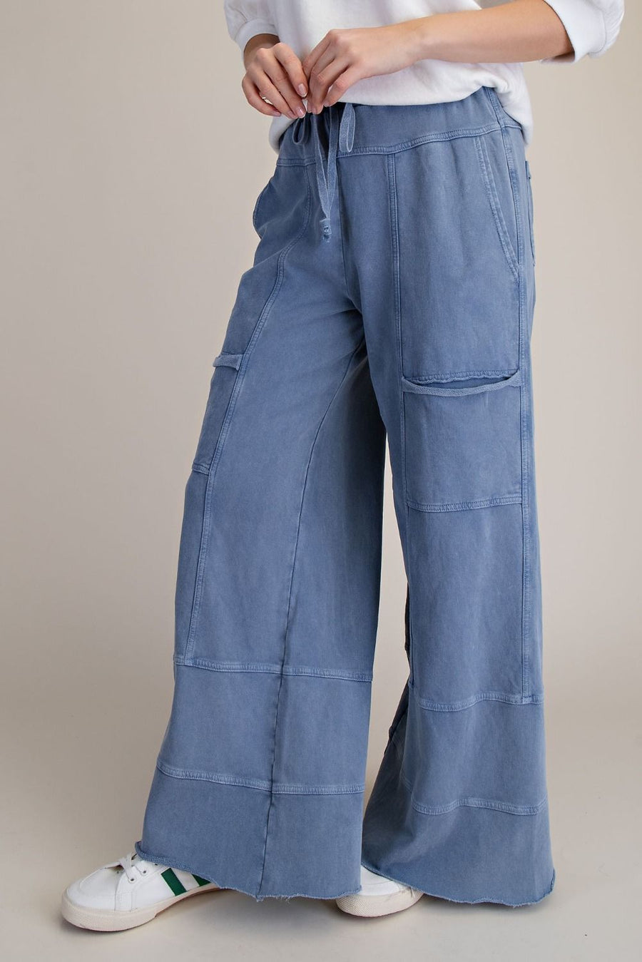 Emma Mineral Washed Knit Cargo Pants