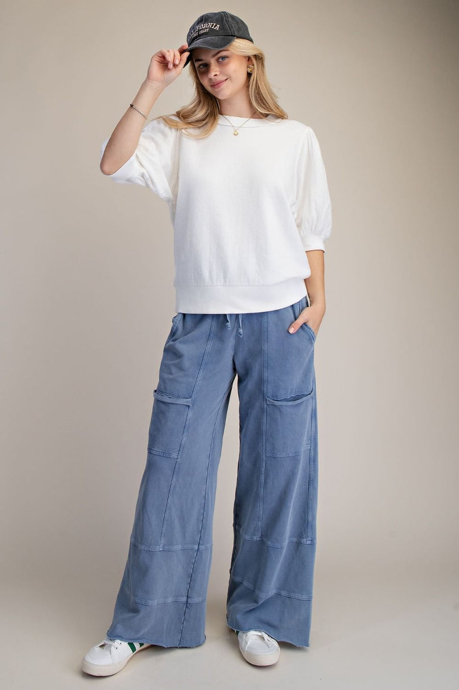 Emma Mineral Washed Knit Cargo Pants