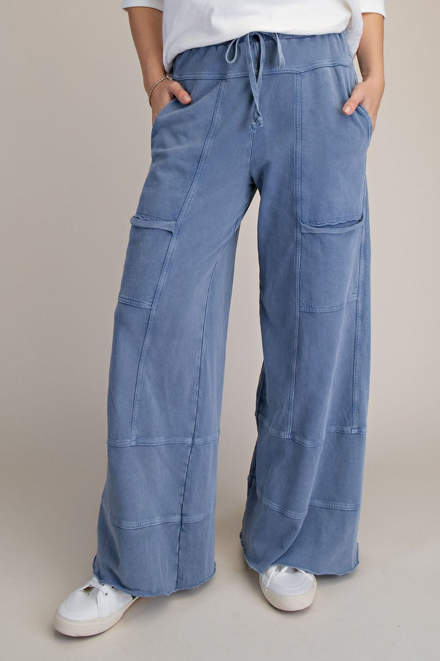 Emma Mineral Washed Knit Cargo Pants